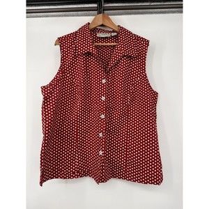 Vintage Tantrums Women's Floral  star‎  Button-  cotton blouse  Size 2X